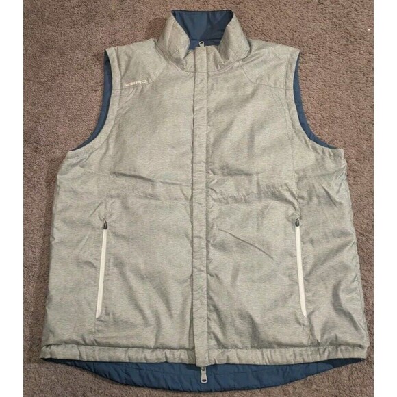 Zero Restriction Kiely Water Repellent Reversible Vest Blue / Gray Men's Large - Picture 1 of 8